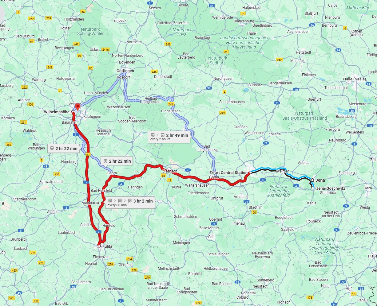 Anreise von Jena Zu Kassel Über 