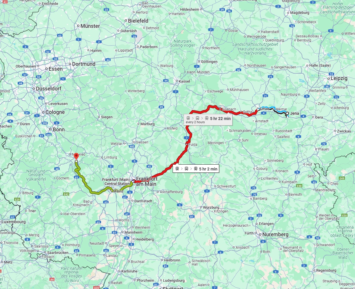 Anreise von Jena Zu Koblenz Über 