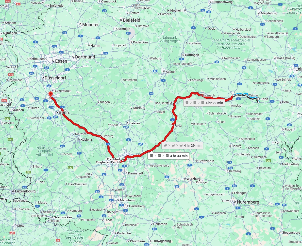 Anreise von Jena Zu Köln Über 