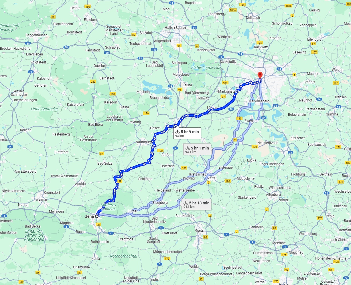 Anreise von Jena Zu Leipzig Über 