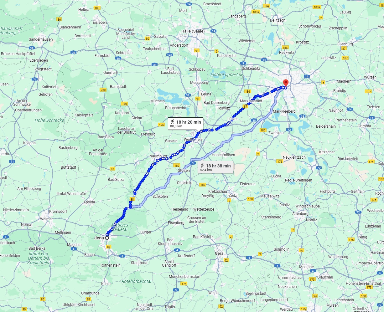 Anreise von Jena Zu Leipzig Über 