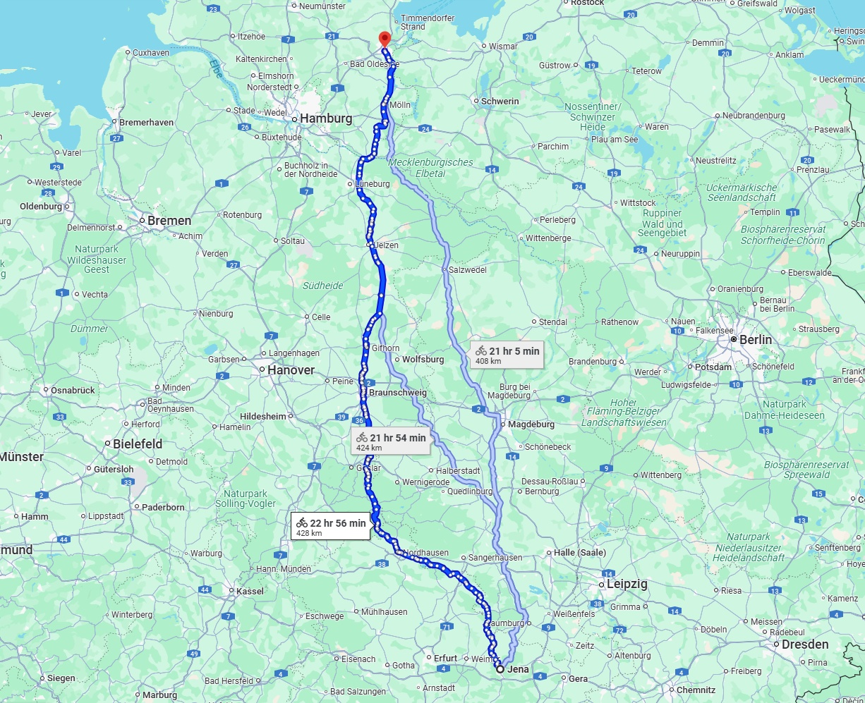 Anreise von Jena Zu Lübeck Über 