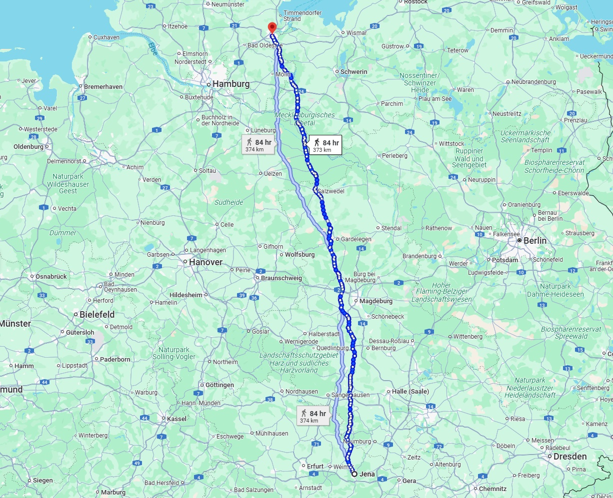 Anreise von Jena Zu Lübeck Über 