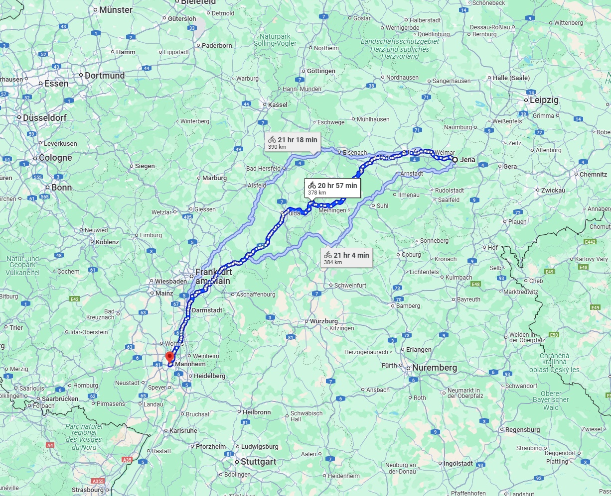 Anreise von Jena Zu Ludwigshafen am Rhein Über 