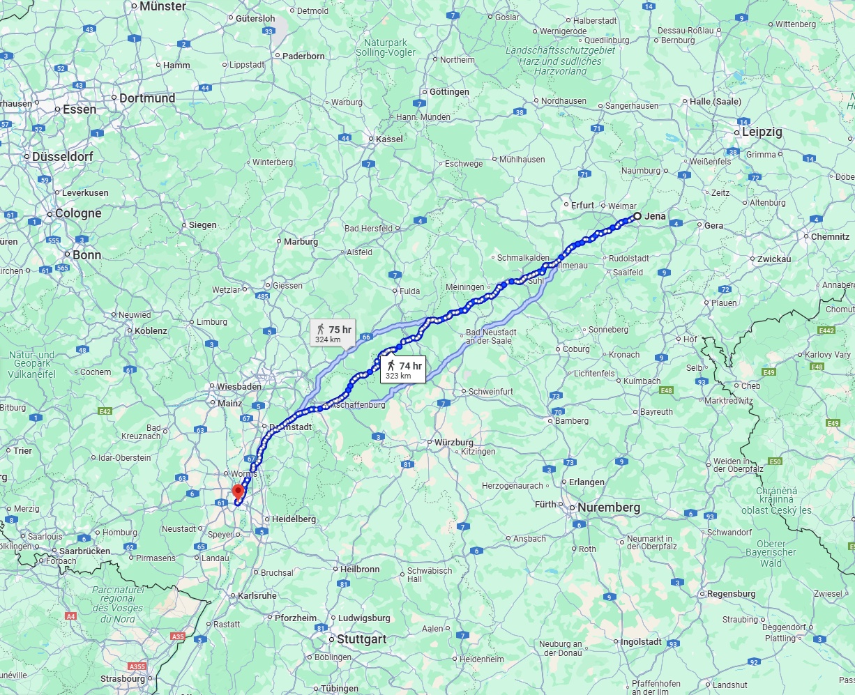 Anreise von Jena Zu Ludwigshafen am Rhein Über 