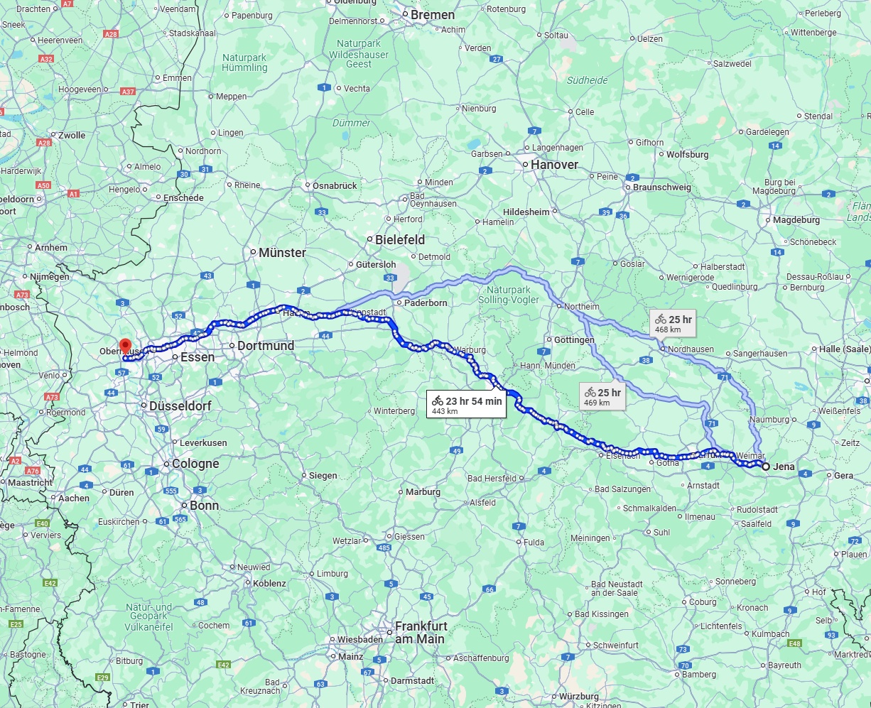 Anreise von Jena Zu Moers Über 