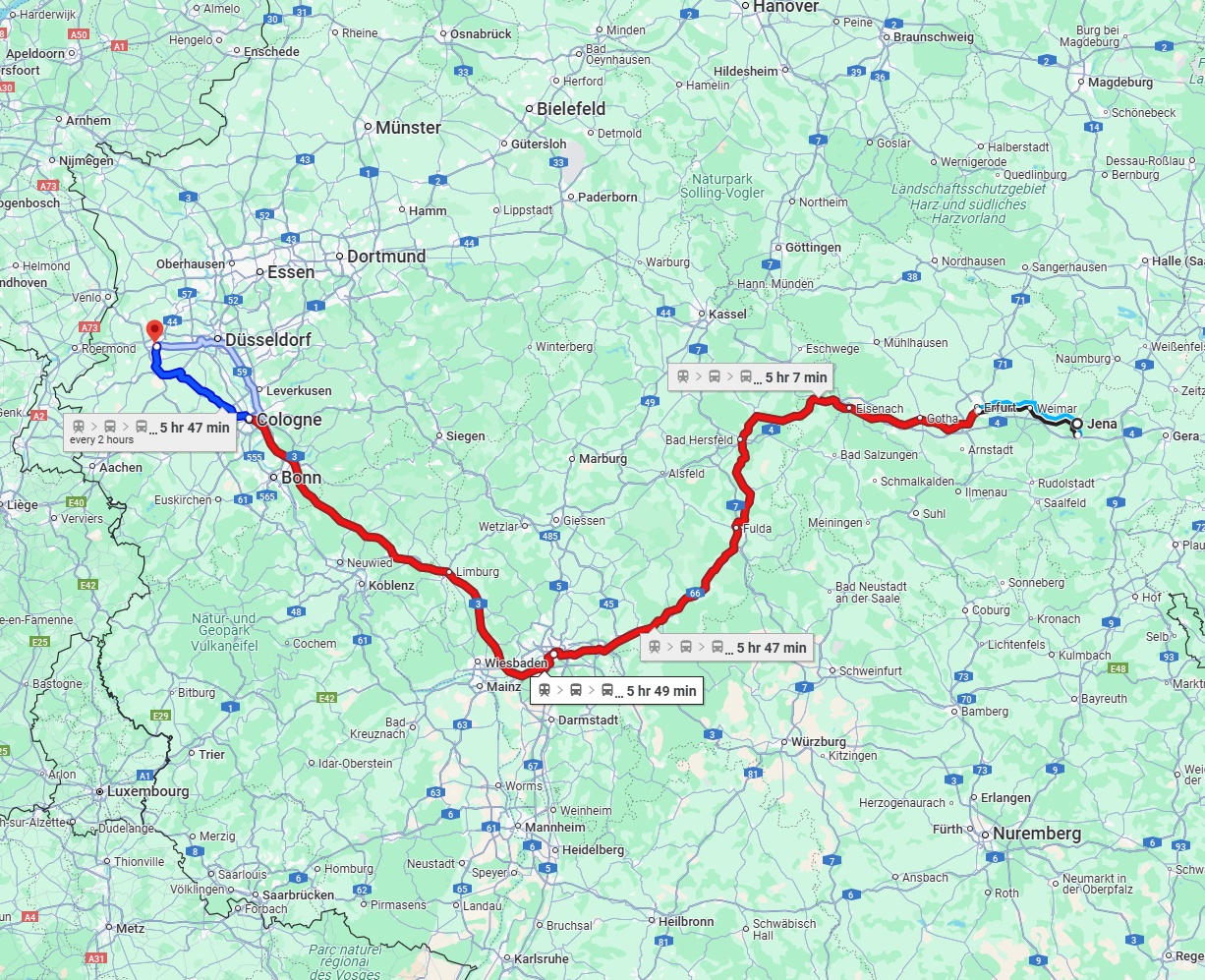 Anreise von Jena Zu Mönchengladbach Über 