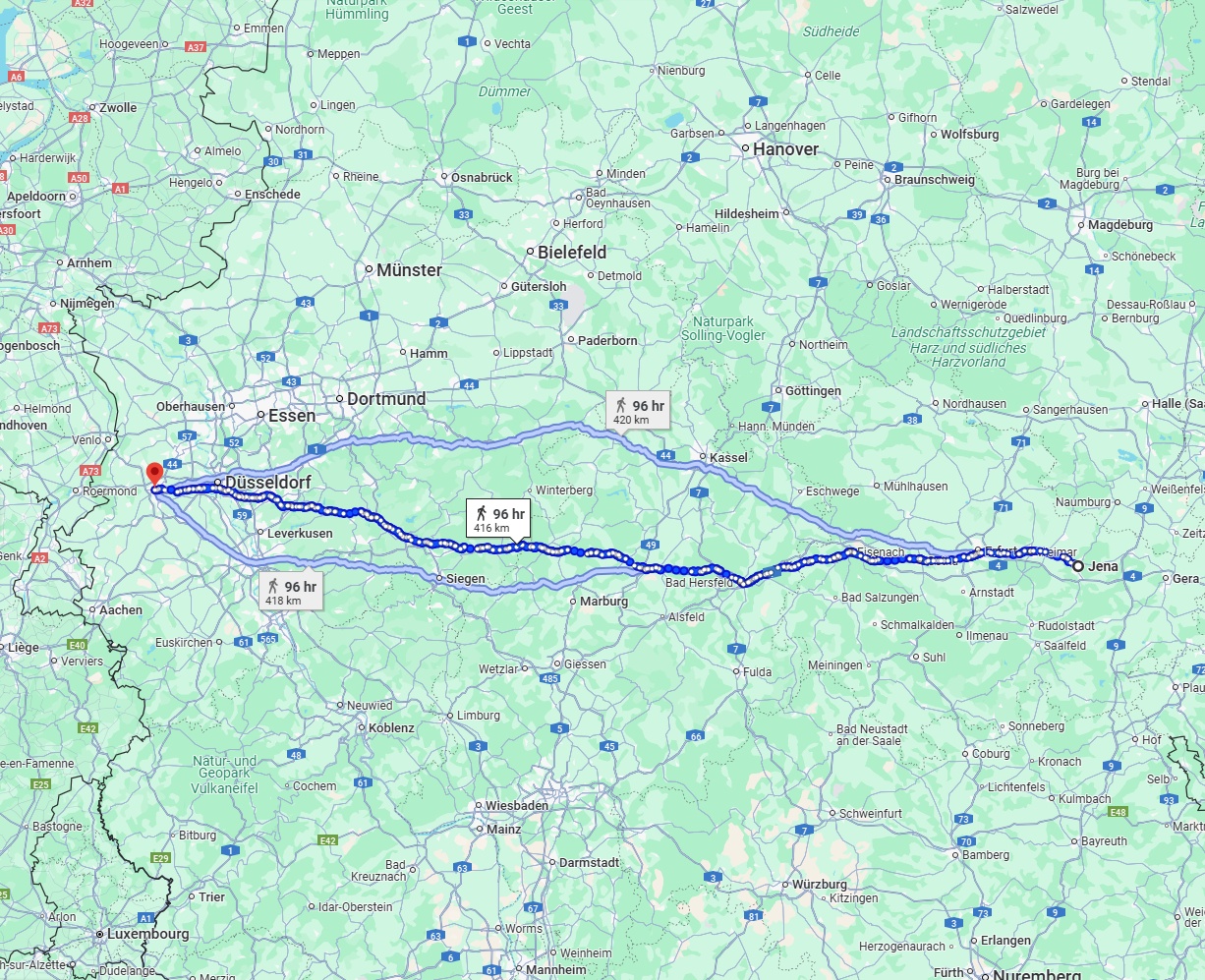 Anreise von Jena Zu Mönchengladbach Über 