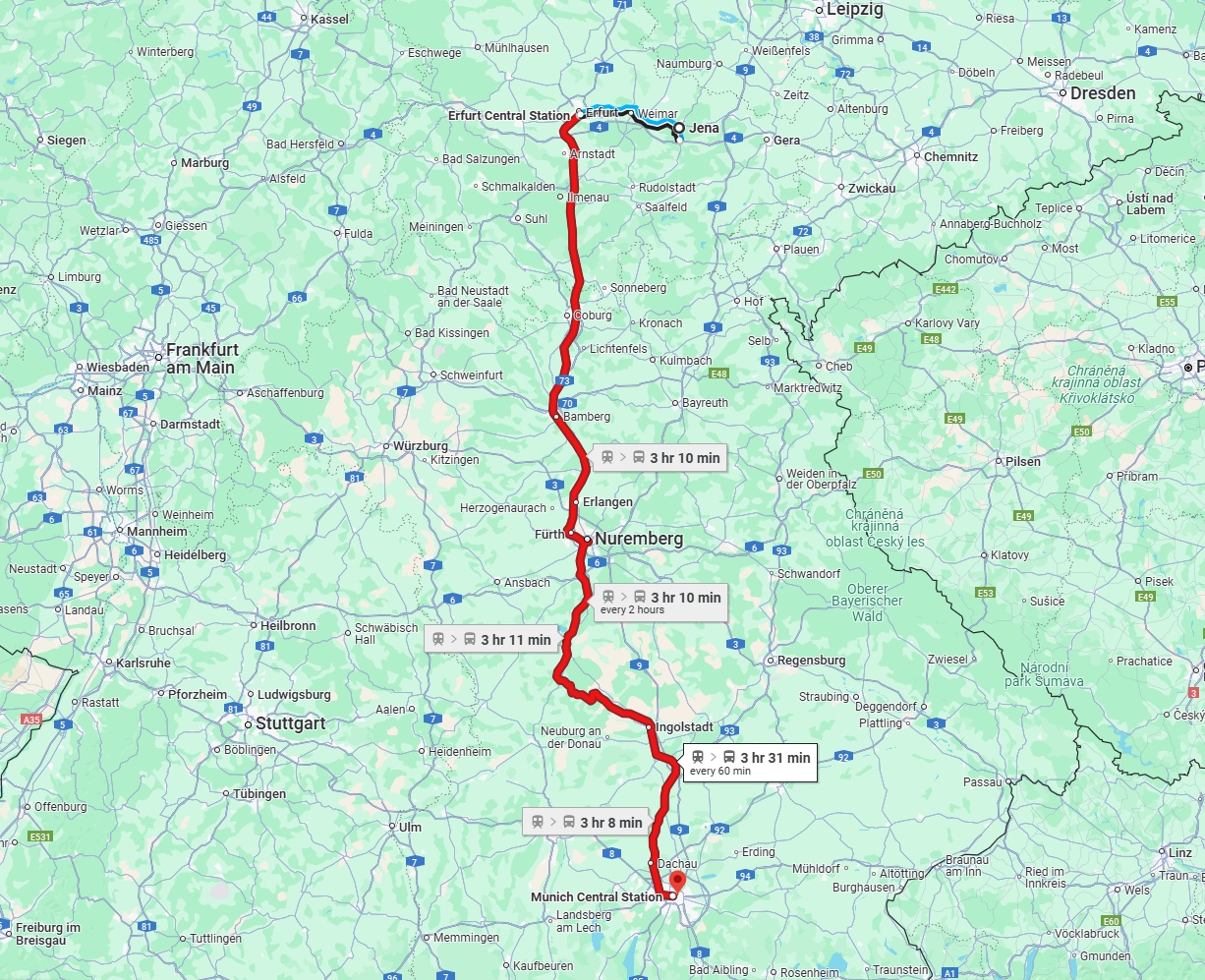 Anreise von Jena Zu München Über 