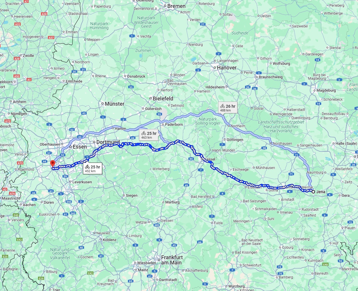 Anreise von Jena Zu Neuss Über 