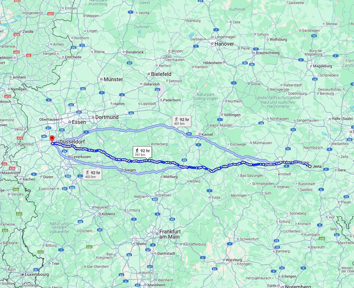 Anreise von Jena Zu Neuss Über 
