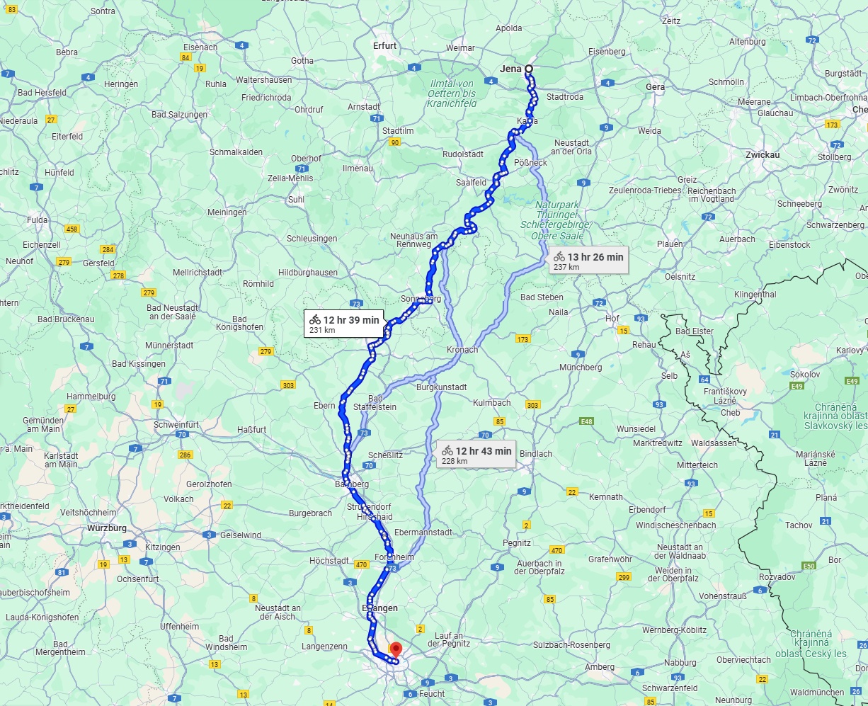 Anreise von Jena Zu Nürnberg Über 