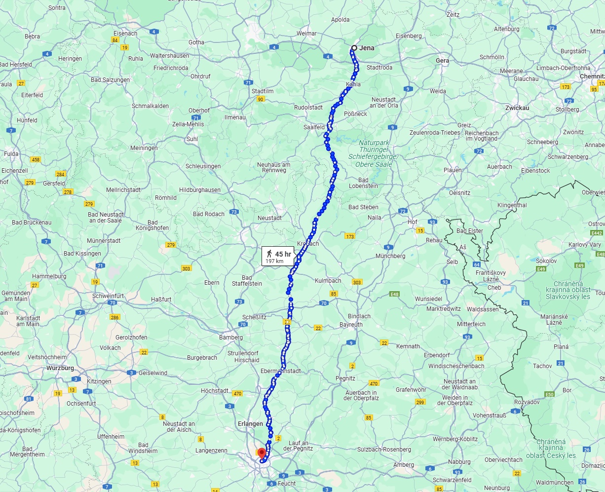 Anreise von Jena Zu Nürnberg Über 