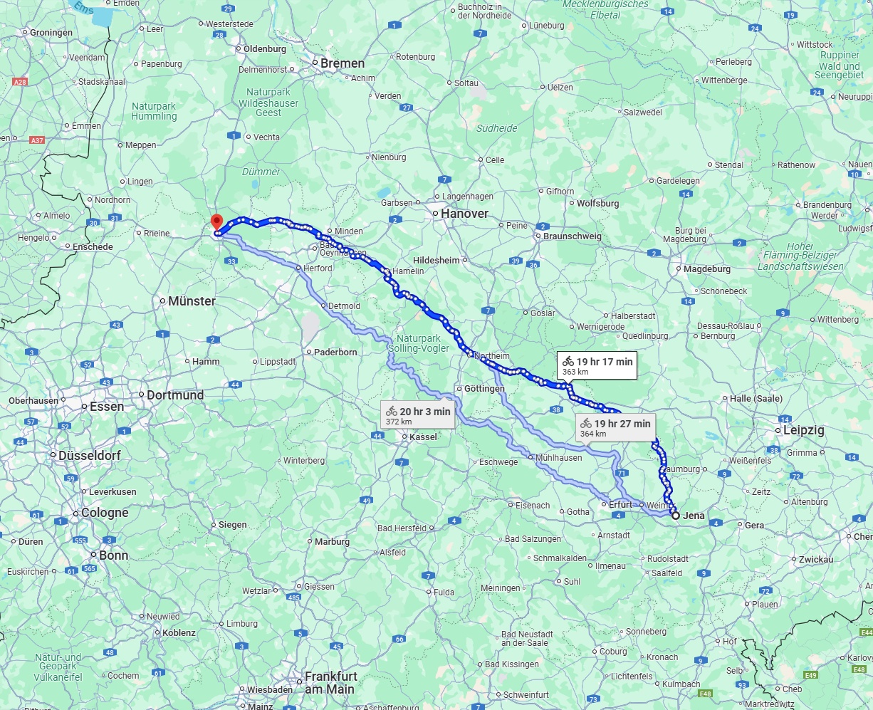 Anreise von Jena Zu Osnabrück Über 