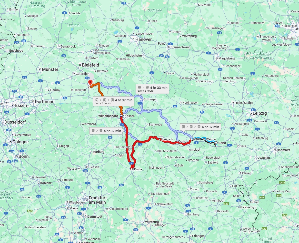 Anreise von Jena Zu Paderborn Über 
