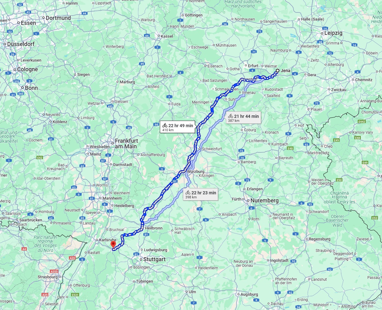Anreise von Jena Zu Pforzheim Über 
