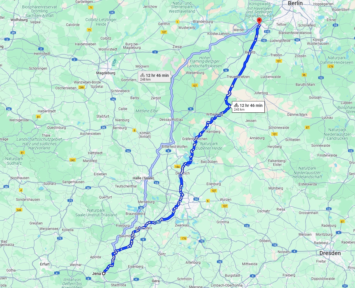 Anreise von Jena Zu Potsdam Über 