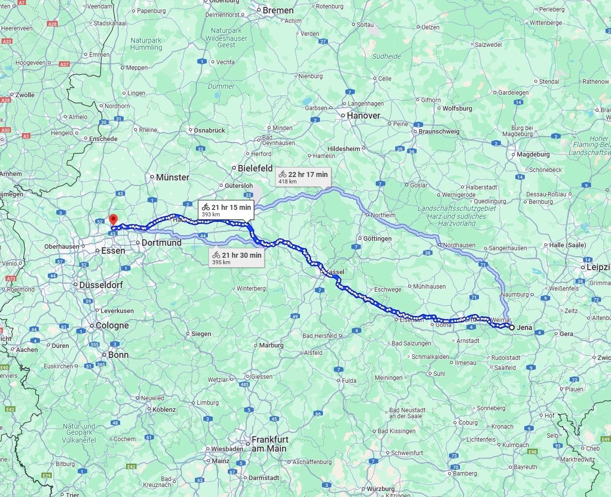 Anreise von Jena Zu Recklinghausen Über 