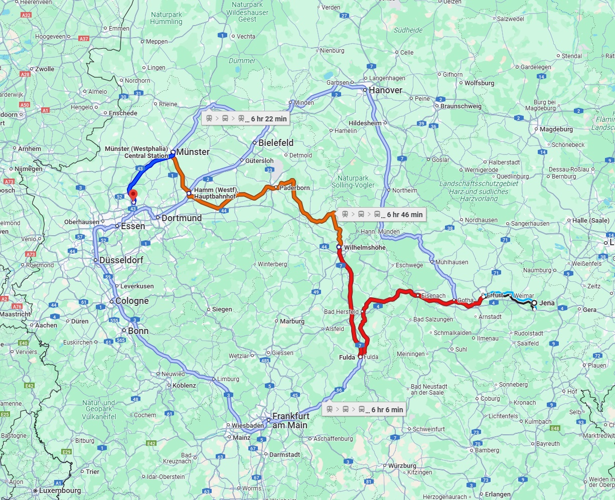 Anreise von Jena Zu Recklinghausen Über 