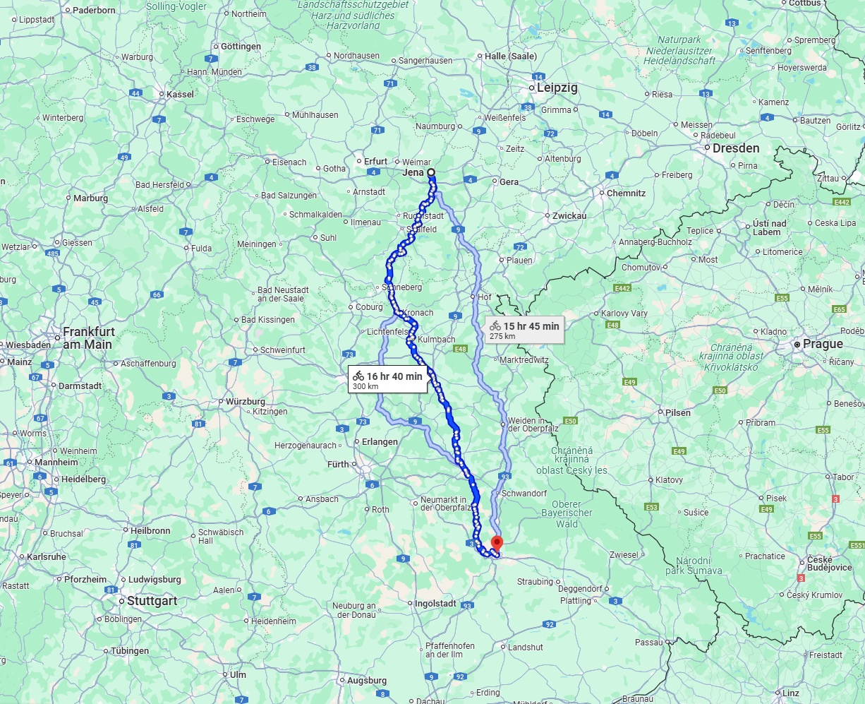 Anreise von Jena Zu Regensburg Über 
