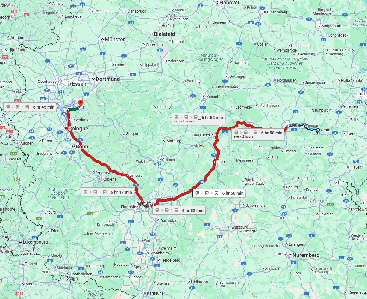 Anreise von Jena Zu Remscheid Über 