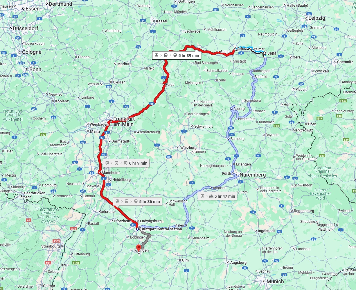Anreise von Jena Zu Reutlingen Über 