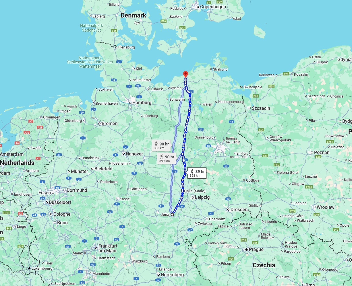 Anreise von Jena Zu Rostock Über 