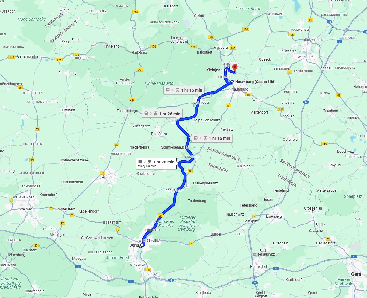 Anreise von Jena Zu Saale Über 