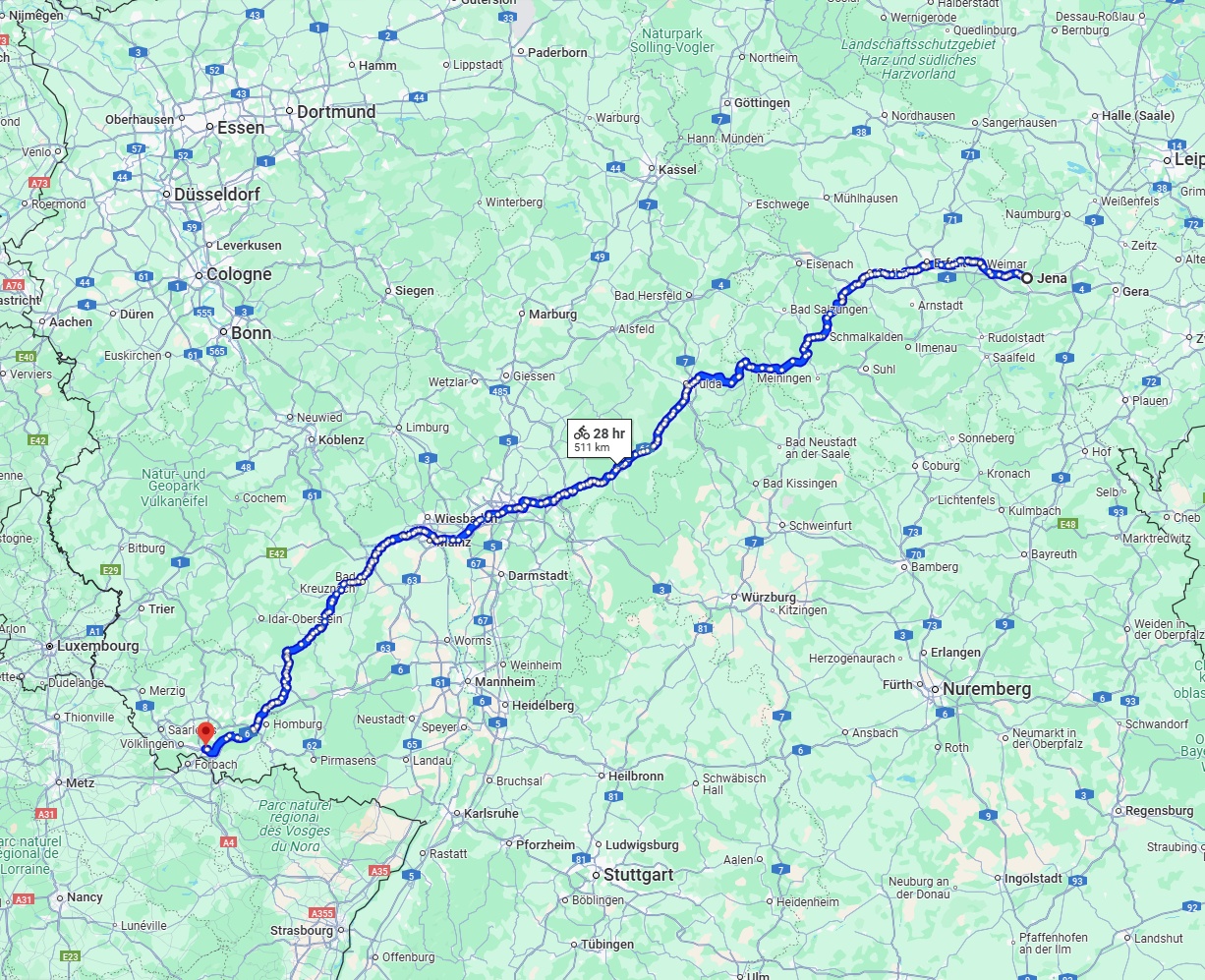 Anreise von Jena Zu Saarbrücken Über 