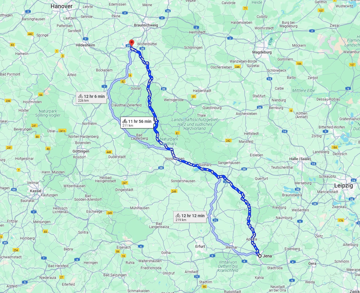 Anreise von Jena Zu Salzgitter Über 