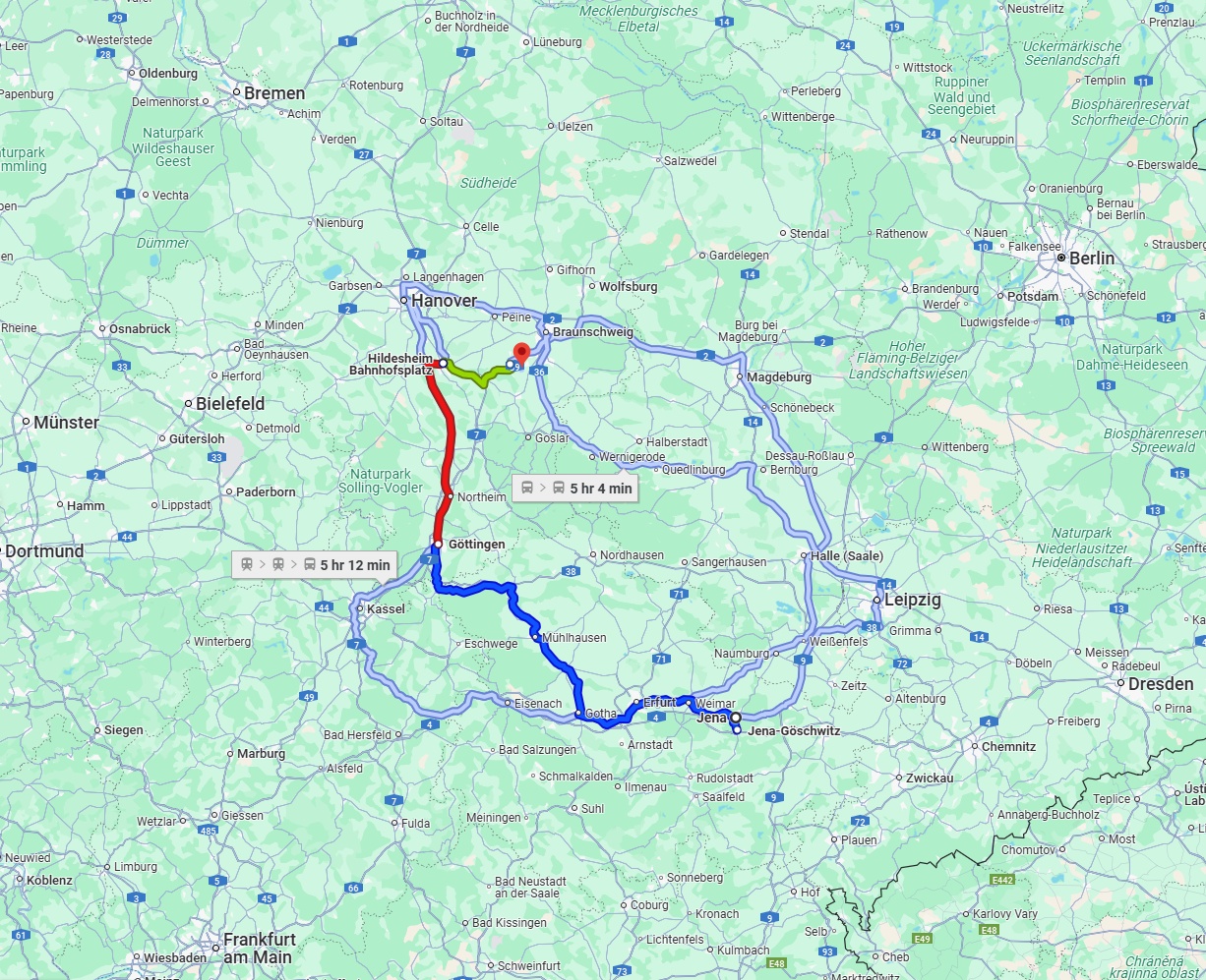 Anreise von Jena Zu Salzgitter Über 