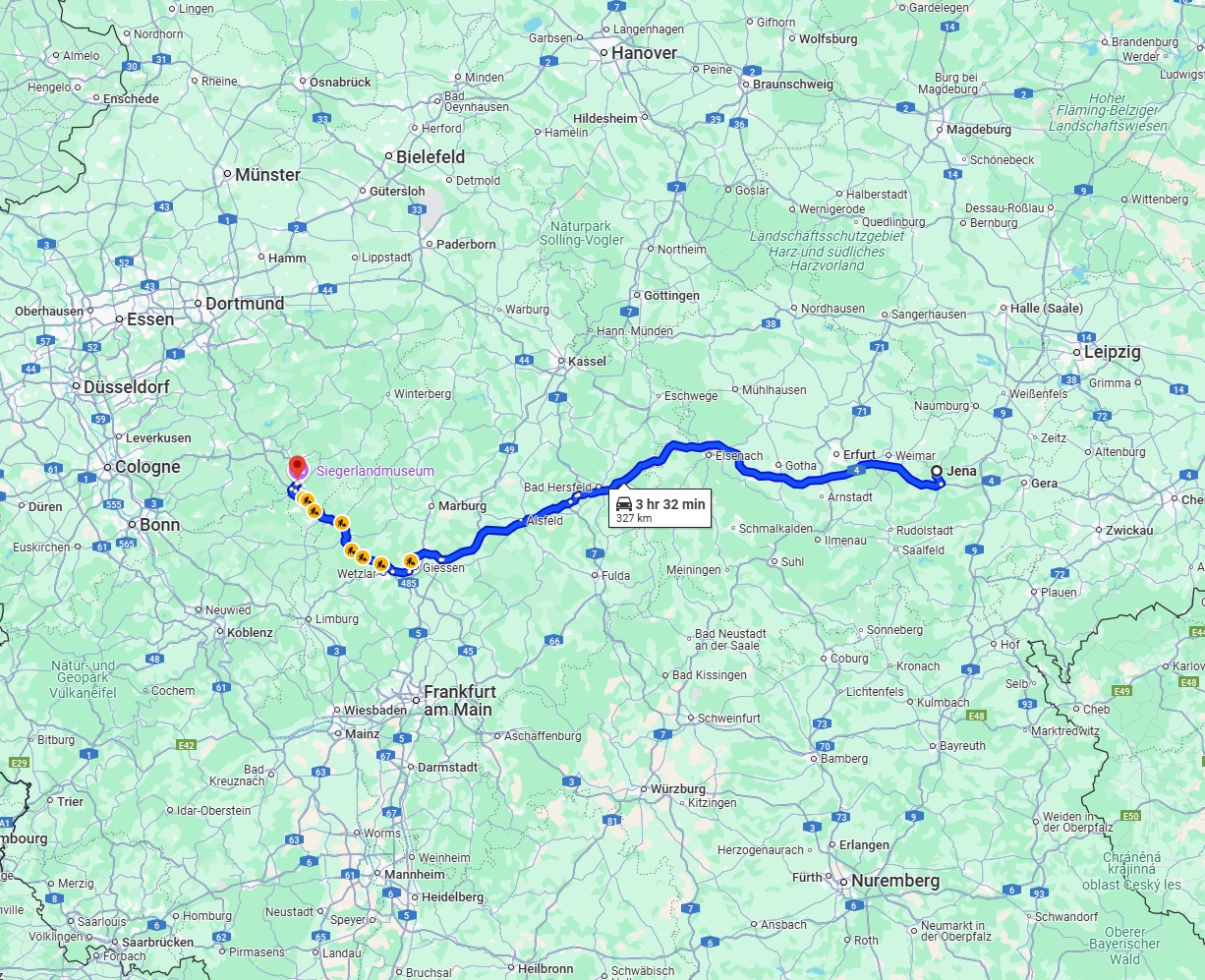 Anreise von Jena Zu Siegen Über via A4