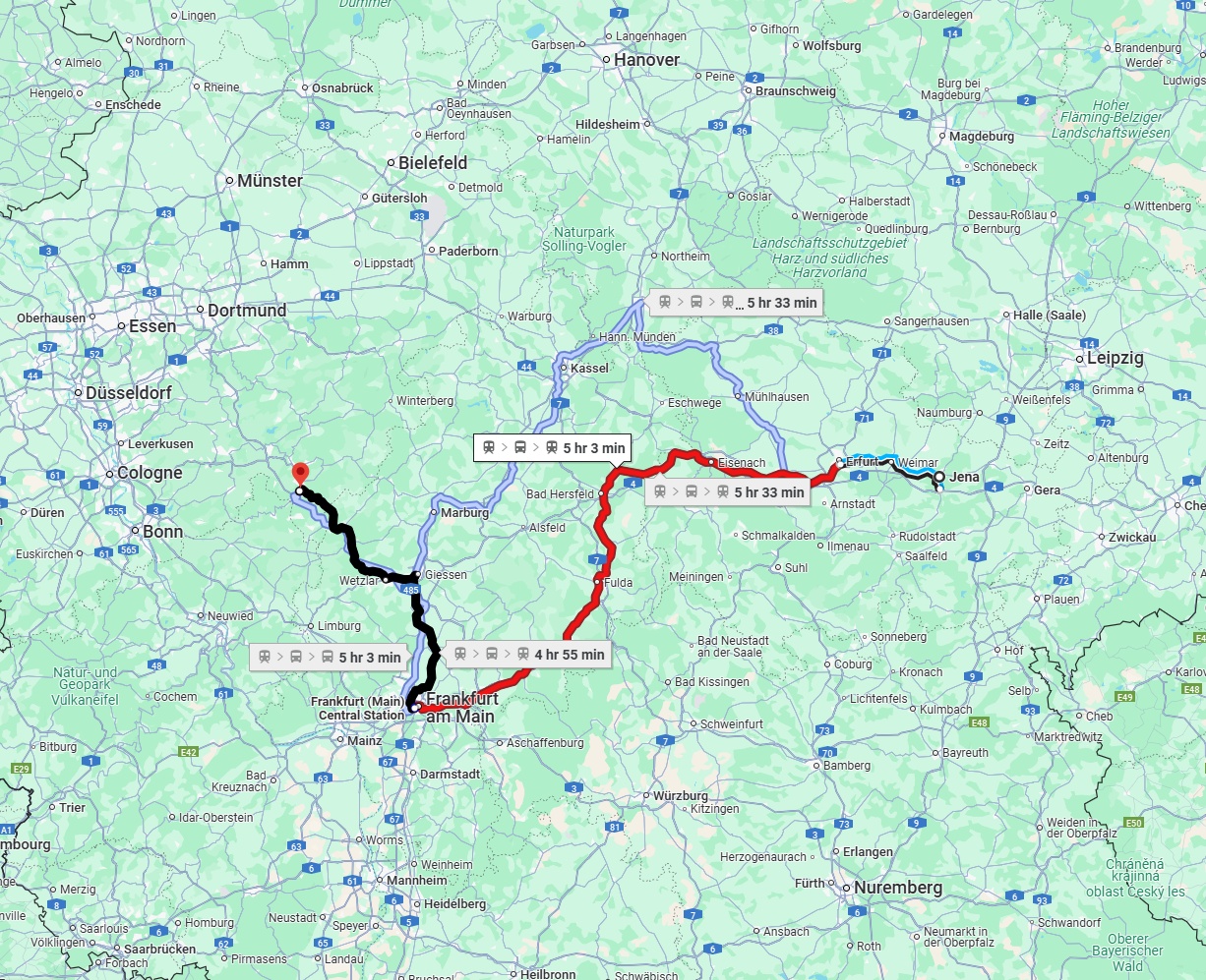 Anreise von Jena Zu Siegen Über 