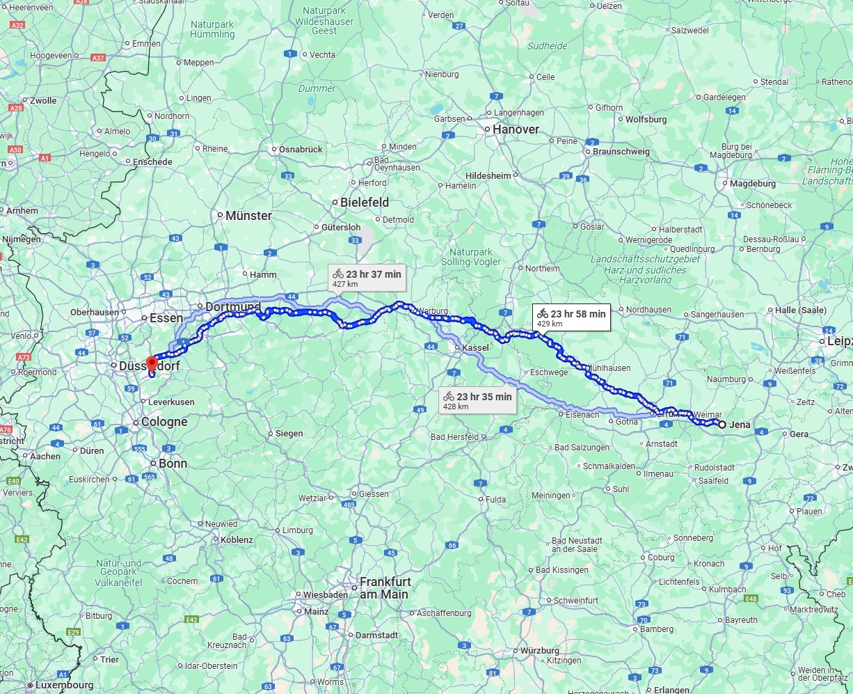 Anreise von Jena Zu Solingen Über 