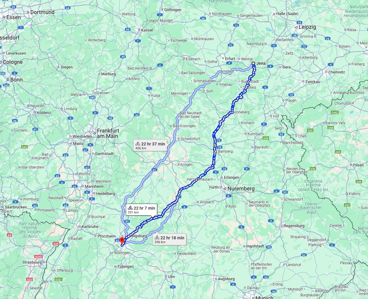 Anreise von Jena Zu Stuttgart Über 