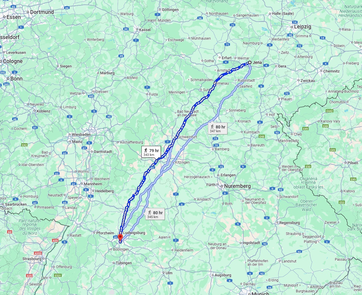 Anreise von Jena Zu Stuttgart Über 