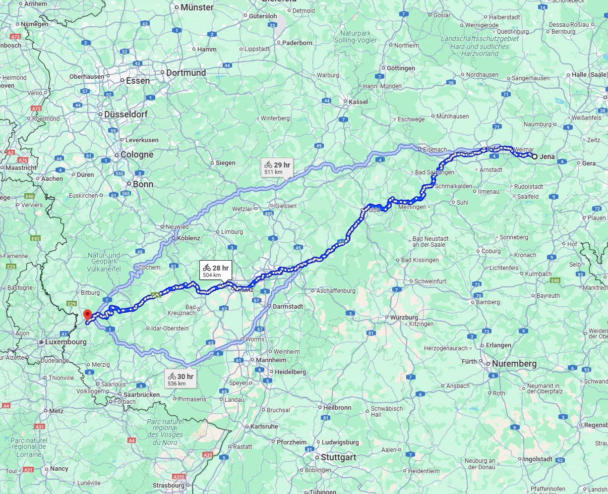 Anreise von Jena Zu Trier Über 