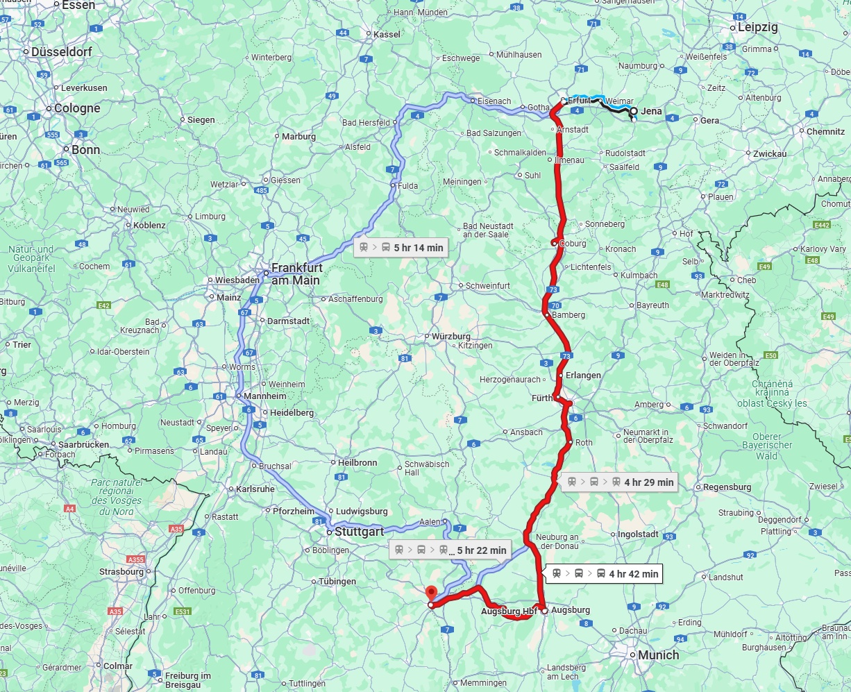 Anreise von Jena Zu Ulm Über 
