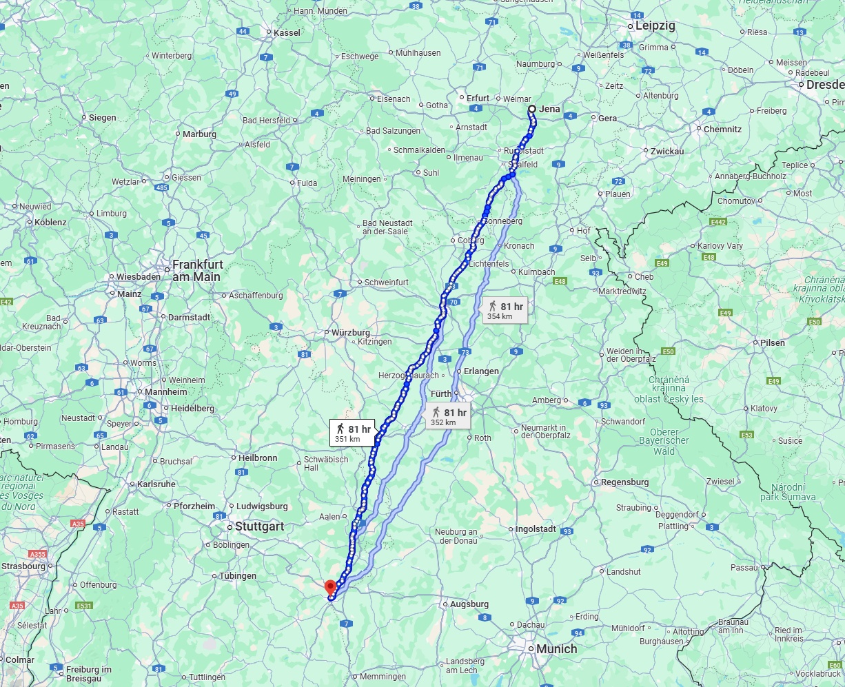 Anreise von Jena Zu Ulm Über 