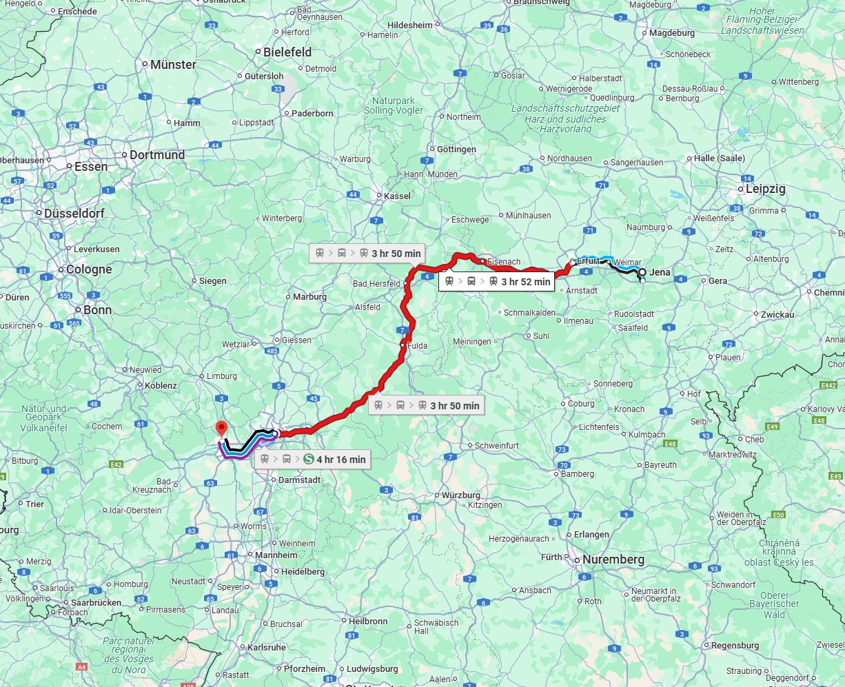 Anreise von Jena Zu Wiesbaden Über 