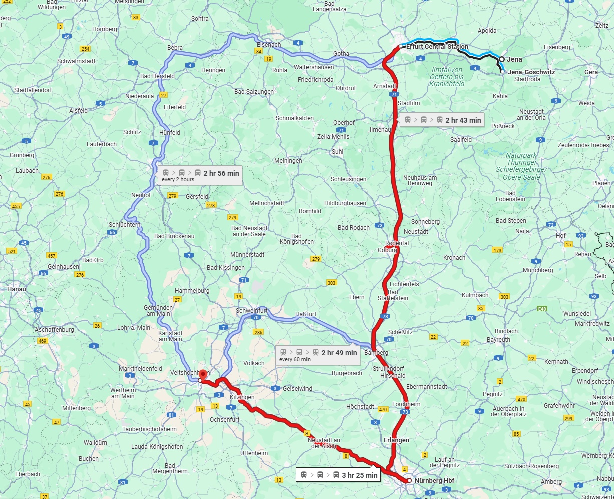 Anreise von Jena Zu Würzburg Über 