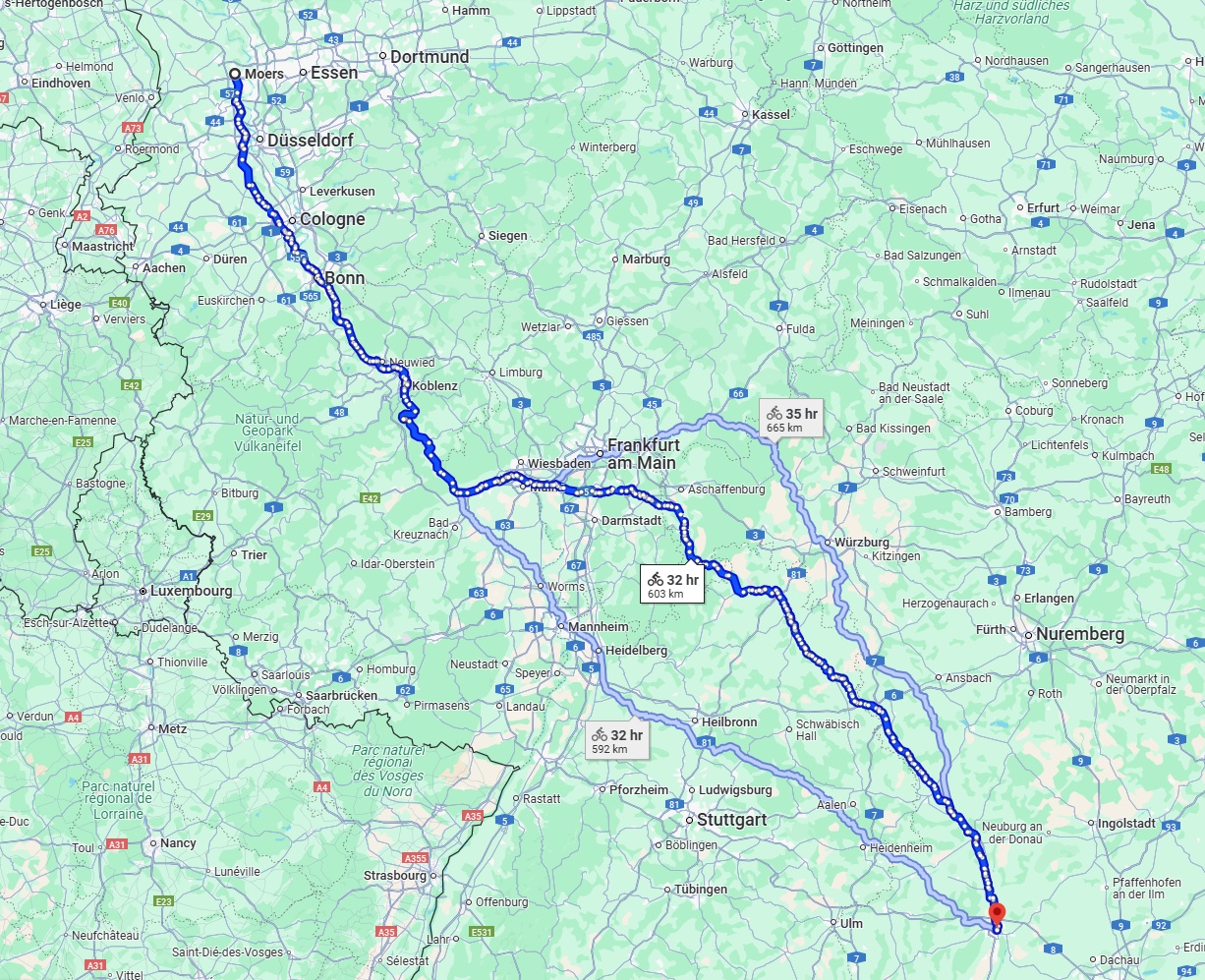 Anreise von Moers Zu Augsburg Über 