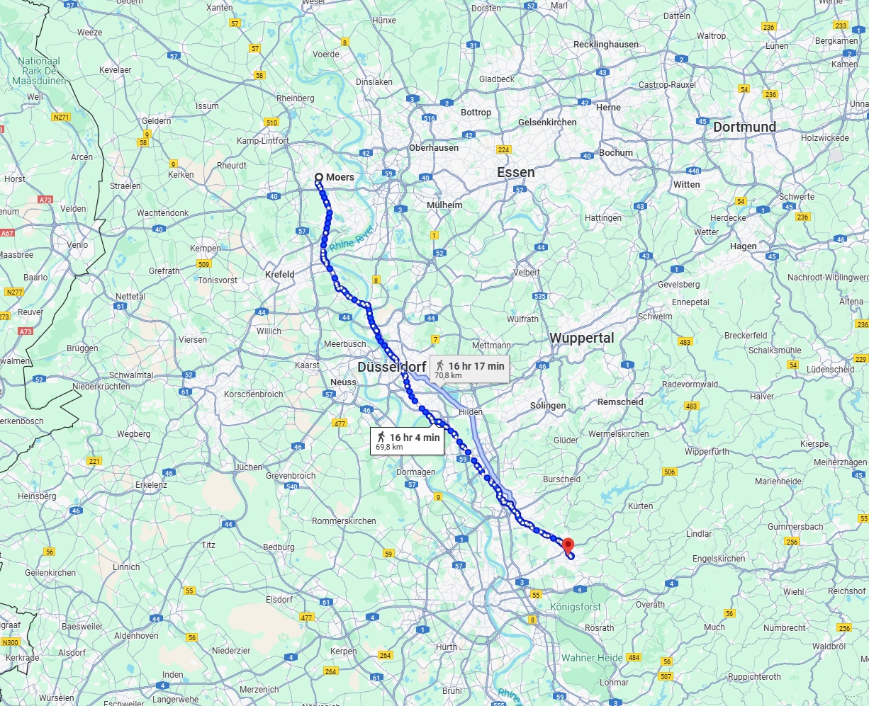 Anreise von Moers Zu Bergisch Gladbach Über 