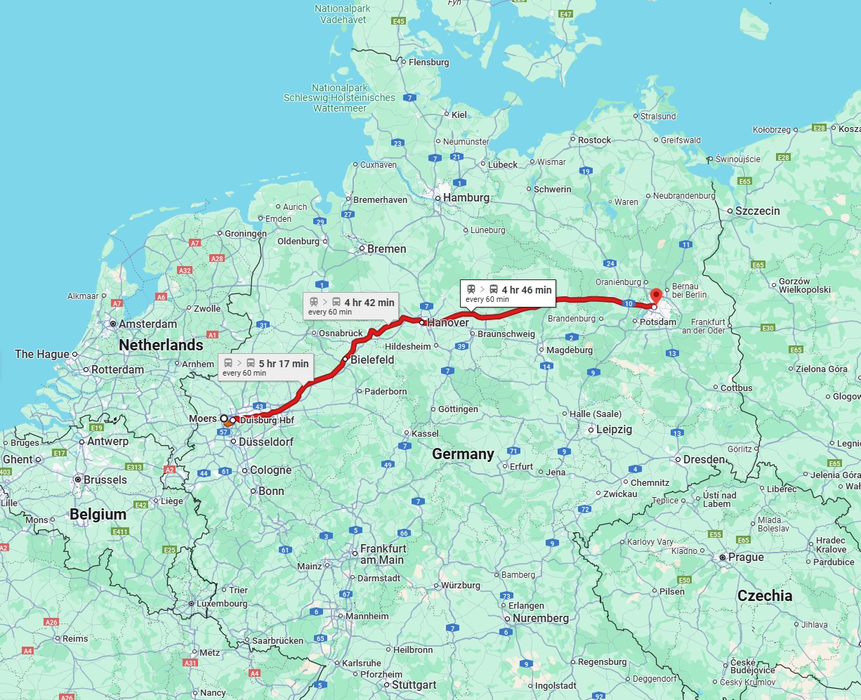 Anreise von Moers Zu Berlin Über 