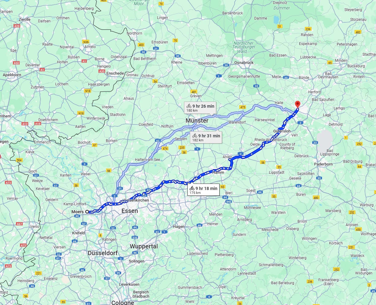 Anreise von Moers Zu Bielefeld Über 
