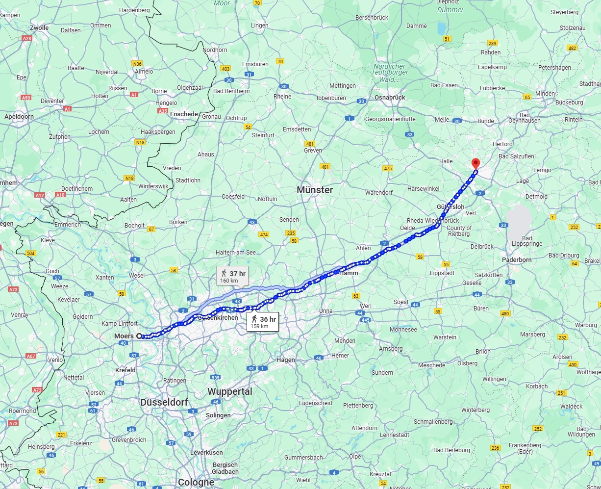 Anreise von Moers Zu Bielefeld Über 