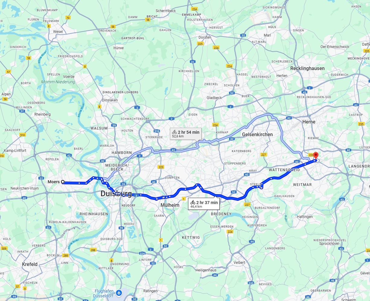 Anreise von Moers Zu Bochum Über 