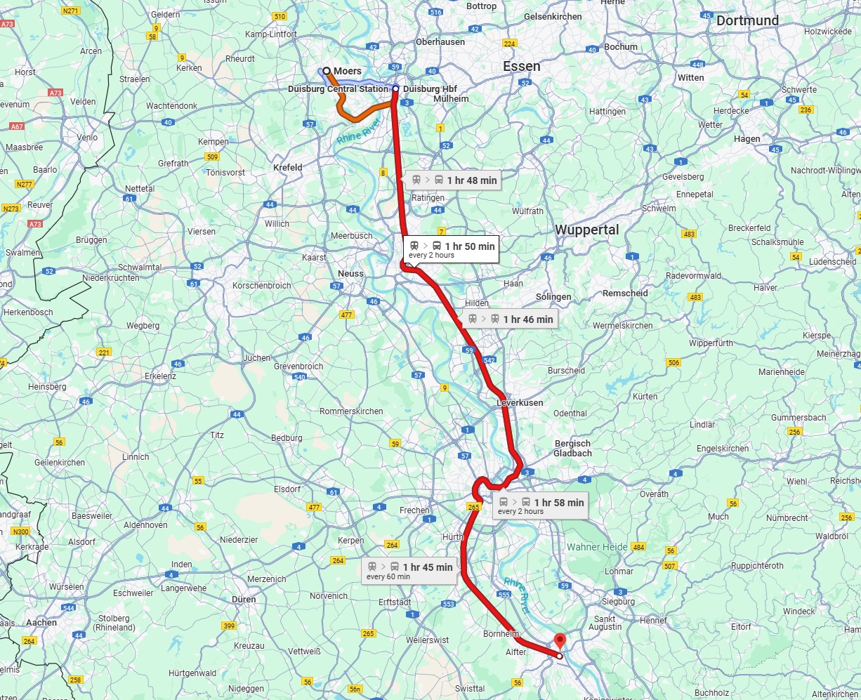 Anreise von Moers Zu Bonn Über 