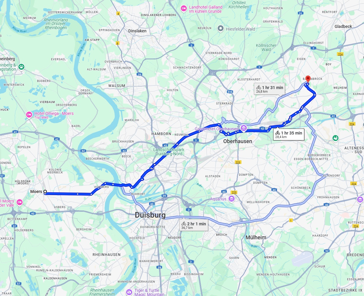 Anreise von Moers Zu Bottrop Über 