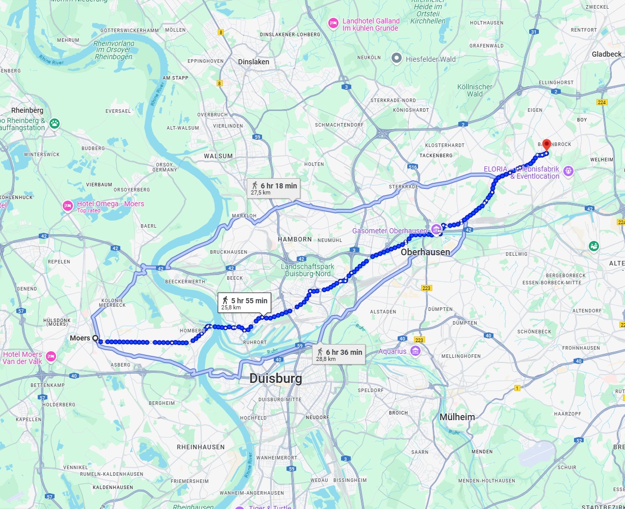 Anreise von Moers Zu Bottrop Über 